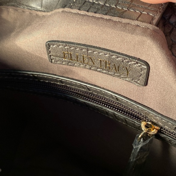 Ellen Tracy Croco Embellished Black/Grey Crossbody bag - Picture 5 of 7